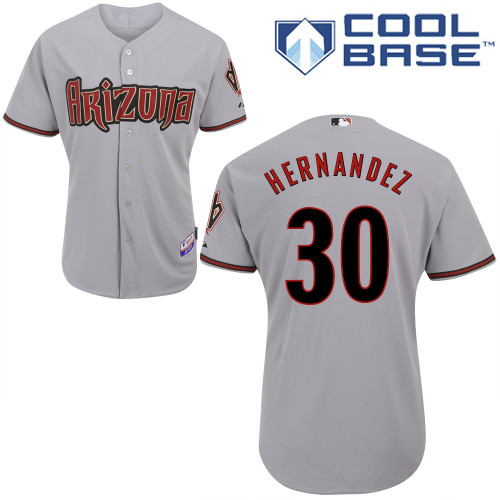 David Hernandez #30 MLB Jersey-Arizona Diamondbacks Men's Authentic Road Gray Cool Base Baseball Jersey